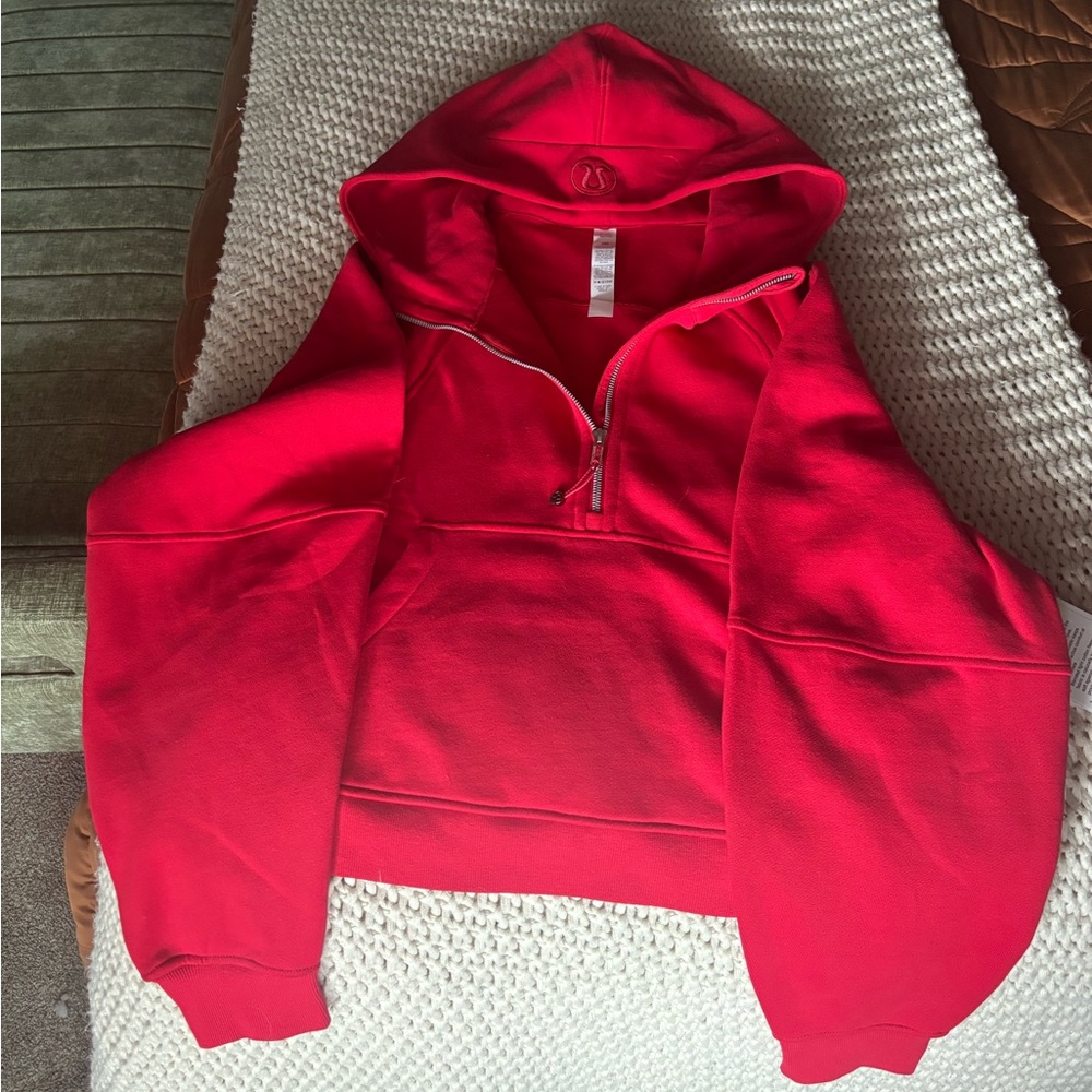 Dark Red Scuba cropped hoodie